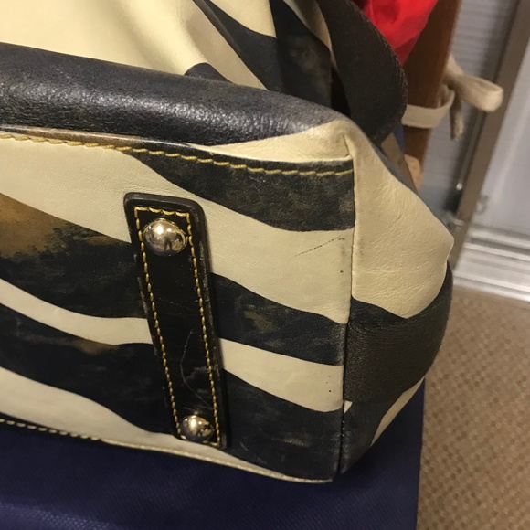 💗 Dooney & Bourke Distressed Animal Print Leather Hobo Bag w/ Coin Purse - Picture 6 of 11